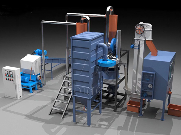 3D video of aluminum plastic separation machine running process