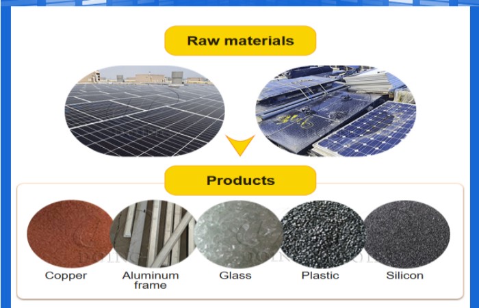 Final products of solar panel recycling machine