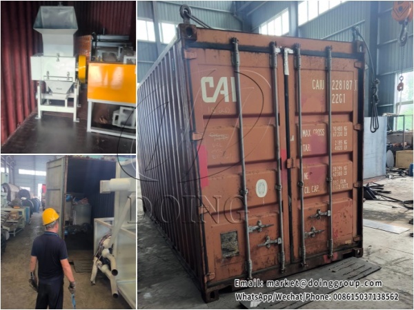 Photovoltaic panel recycling machine from Henan DOING was shipped to the UK